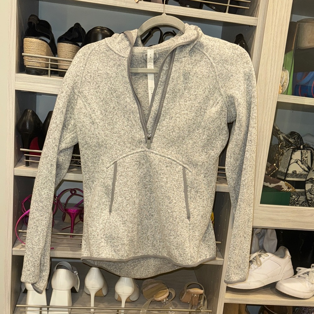 Lululemon Athletica Light Gray Half-Zip Hoodie